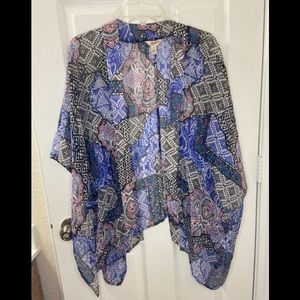 Blue and Pink Kimono Cardigan (S)